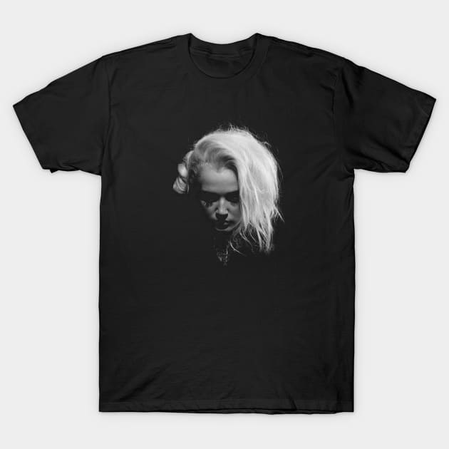 Poppy Concrete Portrait 2 T-Shirt by mikevidalart